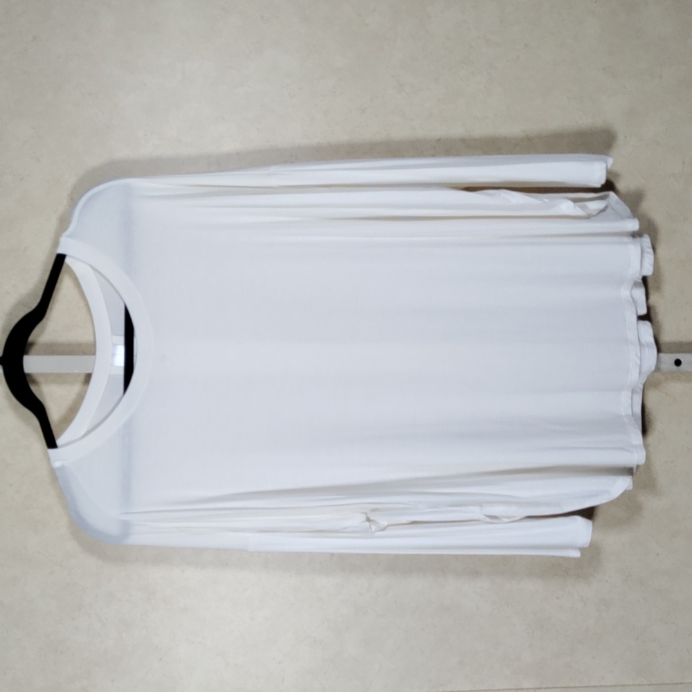 2/$15 4193 Wynne Layers cream knit oversized tee 1X NEW